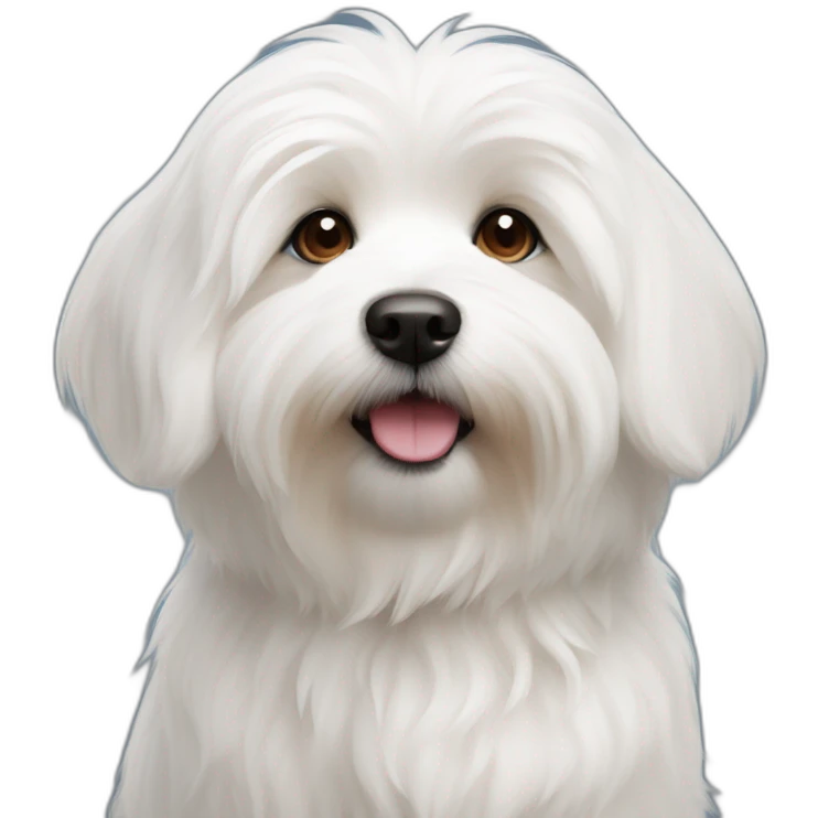 Petit chien coton de tulear  emoji