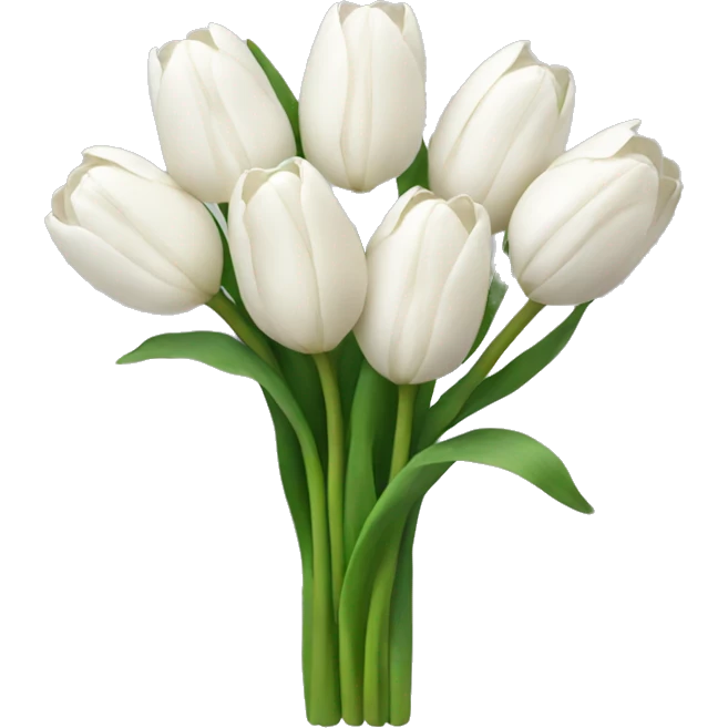 white tulip bouquet  emoji