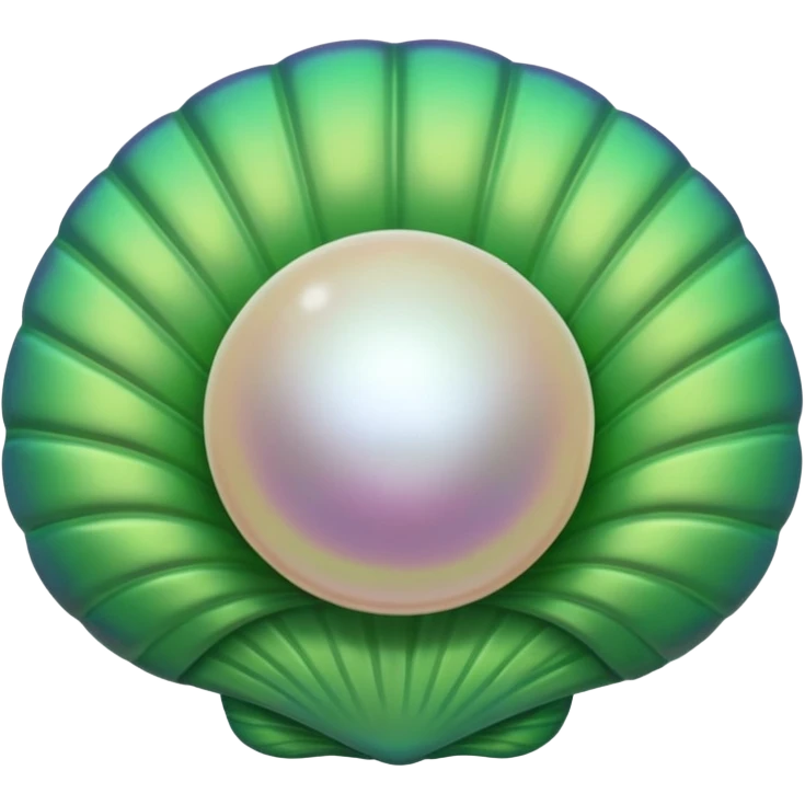 pearl in green shells emoji