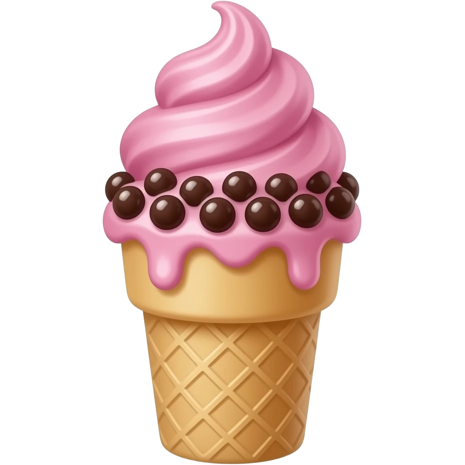 Boba ice cream pink emoji