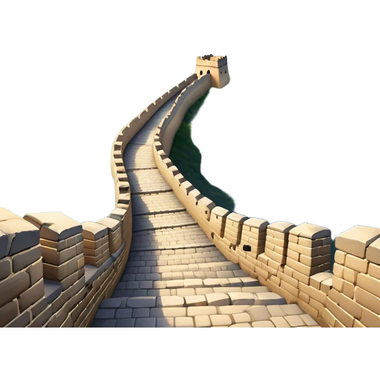 Cinematic Realistic Great Wall of China Landmark Emoji, depicted with ancient stone pathways winding over rugged mountains, watchtowers punctuating the misty landscape, and soft golden sunlight casting dramatic shadows. emoji