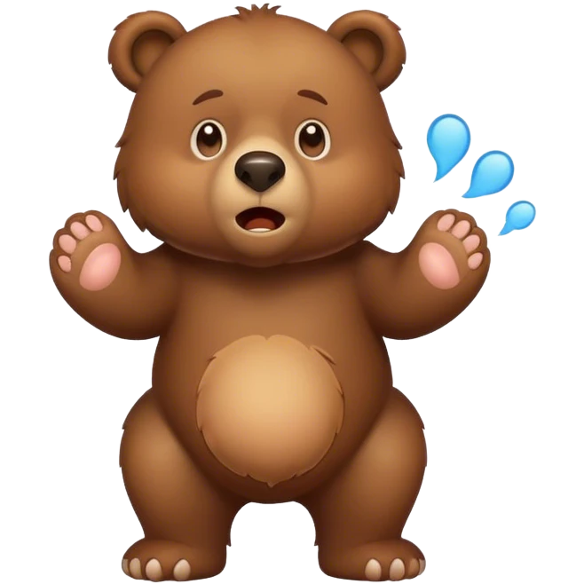 Brown bear farting emoji