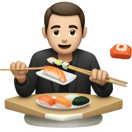 Man eating sushi emoji