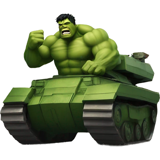 Hulk levantando un tanque emoji
