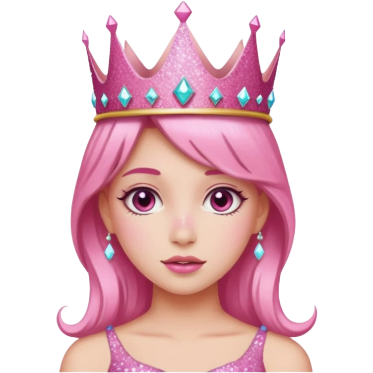 pink girl glitter crown emoji