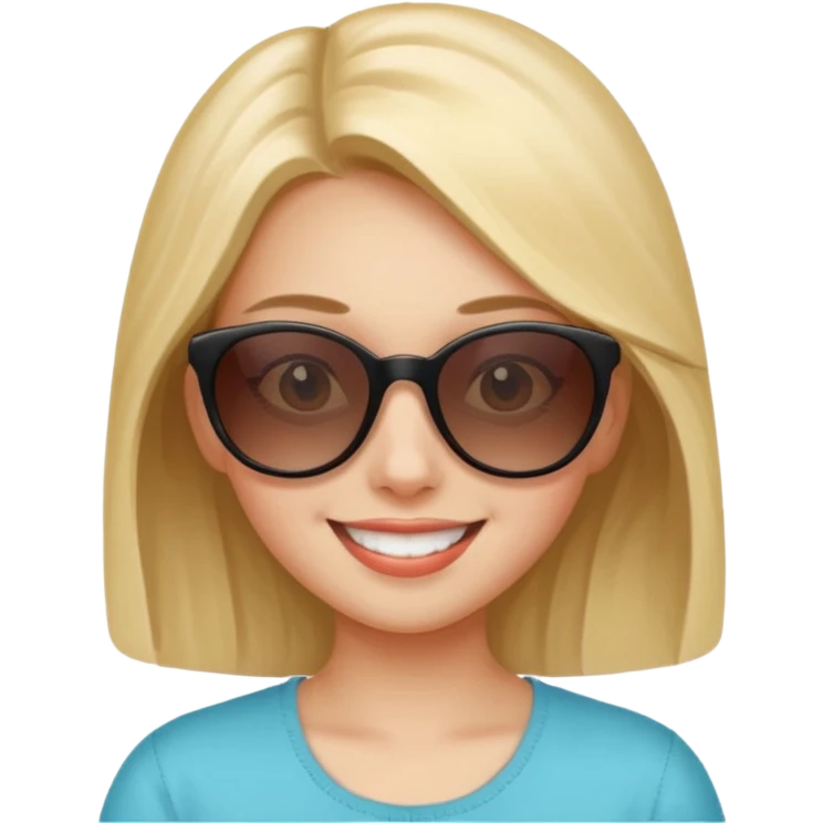 girl with sunglasses not on eyes , sunglasses over head emoji