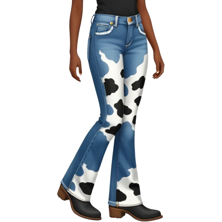 Cow print flared jeans emoji