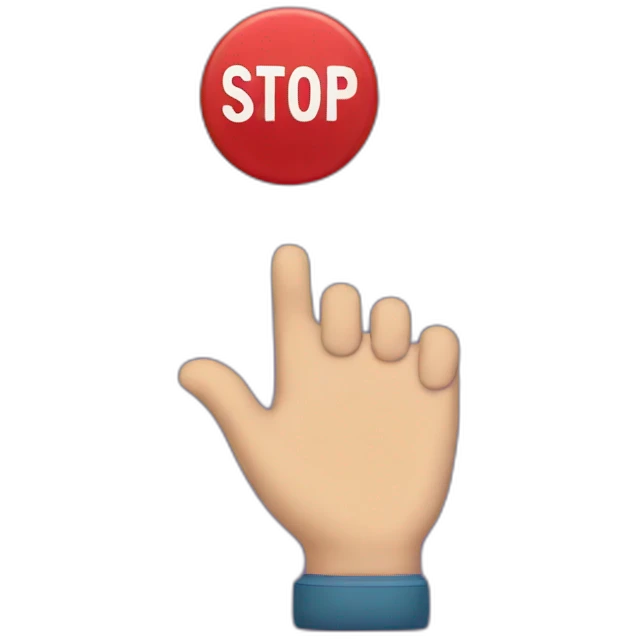 Stop think act emoji