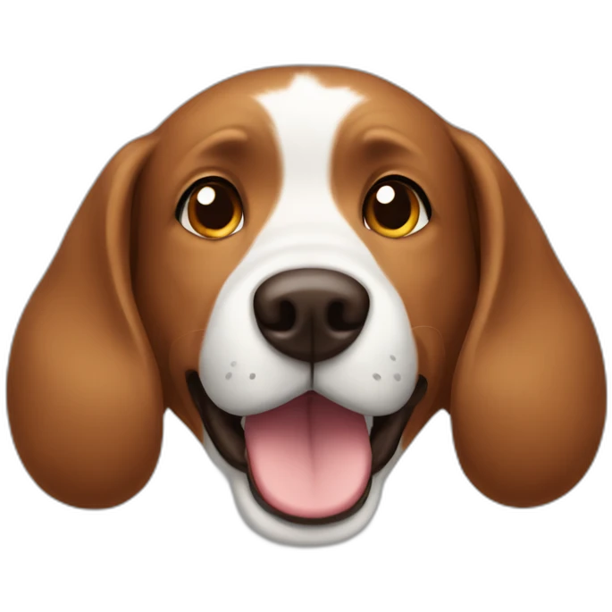 brown dog with white spot on chest emoji