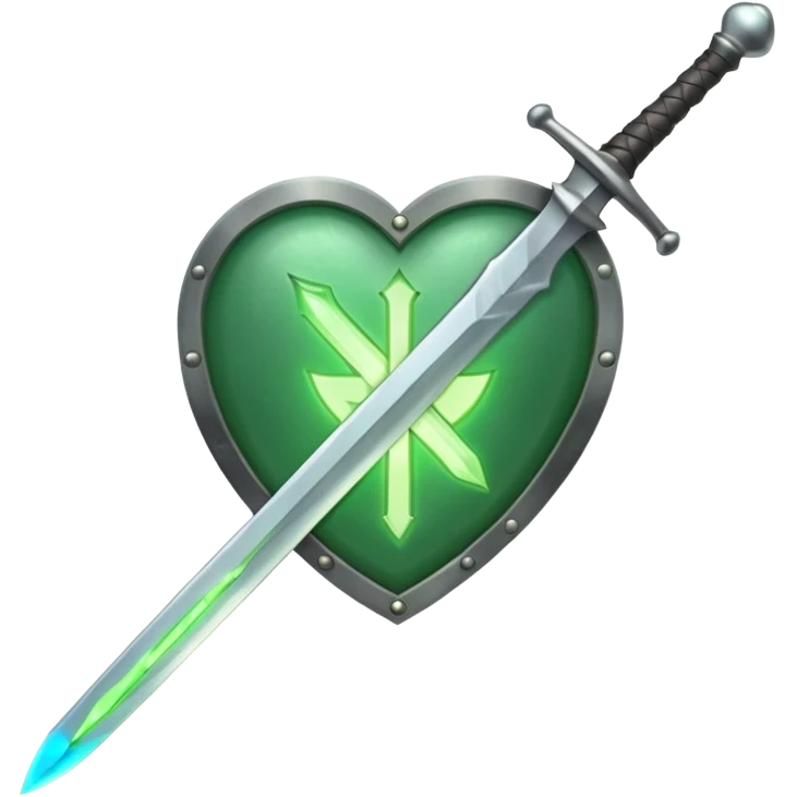 Make 1 discord emoji's for a sword icon, 1 discord emoji for a shield icon, and 1 discord emoji for a  healing icon in the same style. emoji