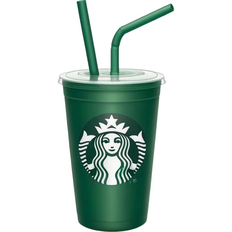 Dark green Starbucks straw emoji