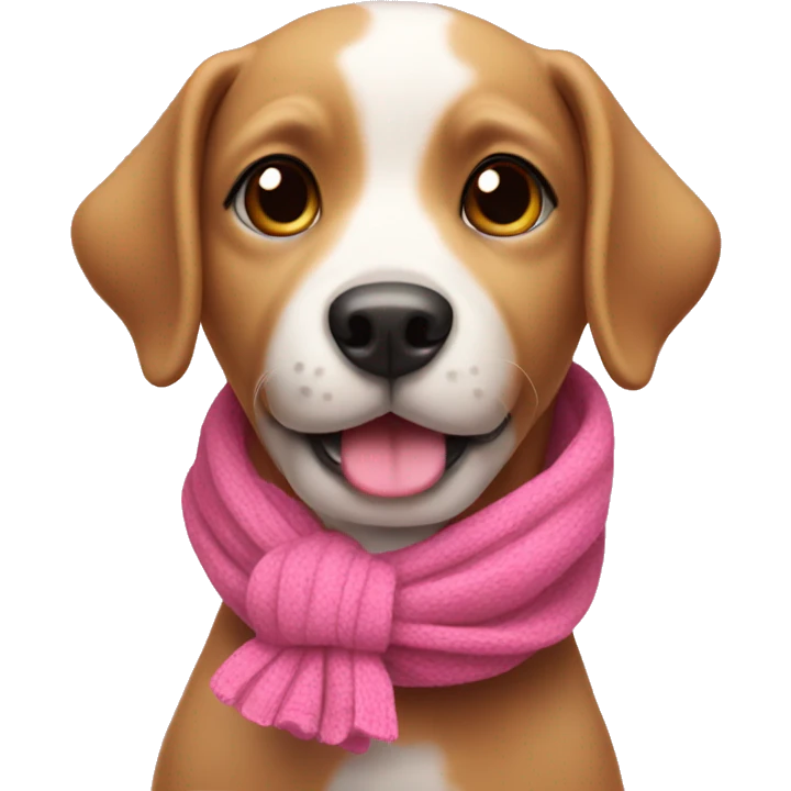 Cute dog with pink scarf emoji