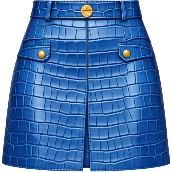 super realistic blue crocodile leather mini skirt emoji