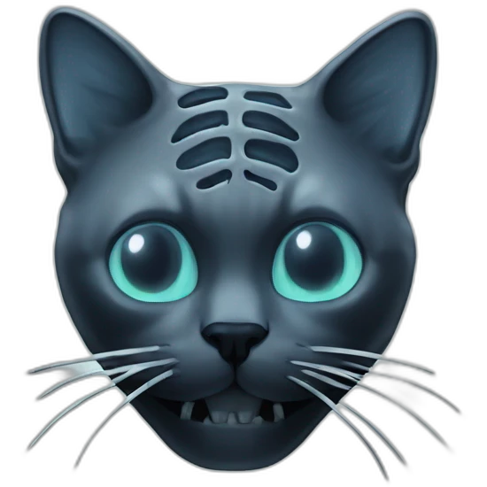 X ray cat head skull emoji