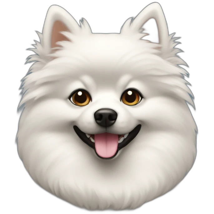 Full Black cute spitz emoji