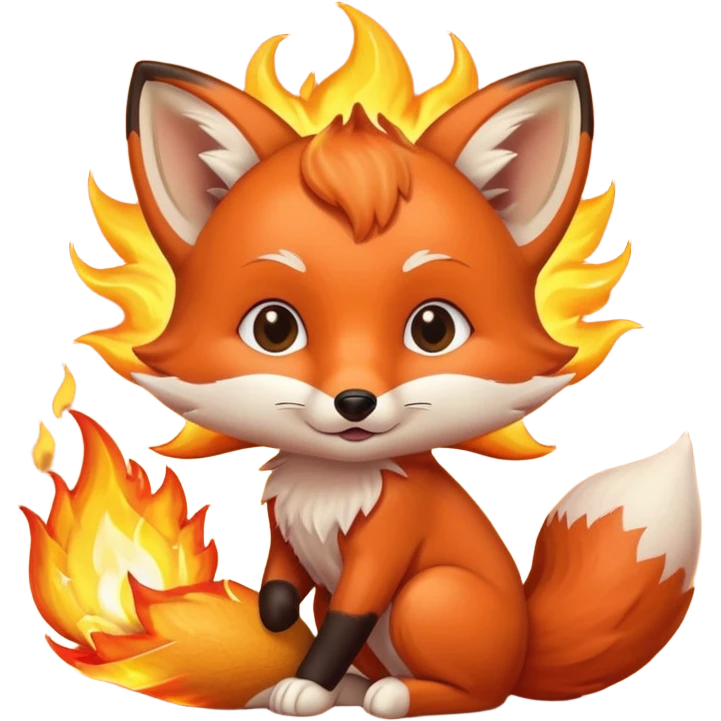 Baby fox holding a burning sun ☀️🦊 emoji