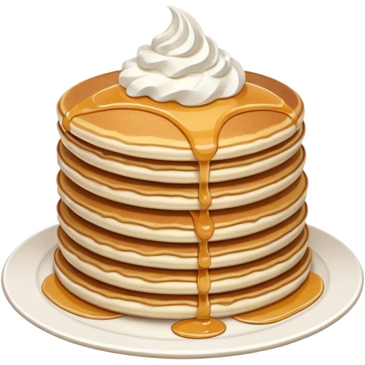 stack of pancakes with whip cream emoji