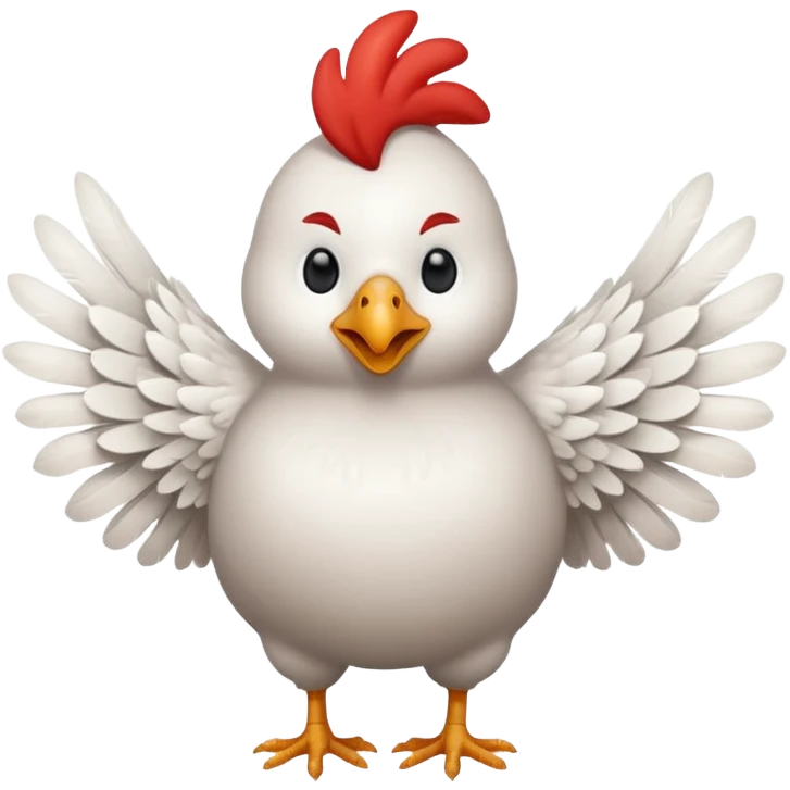 Un pollo con le ali emoji