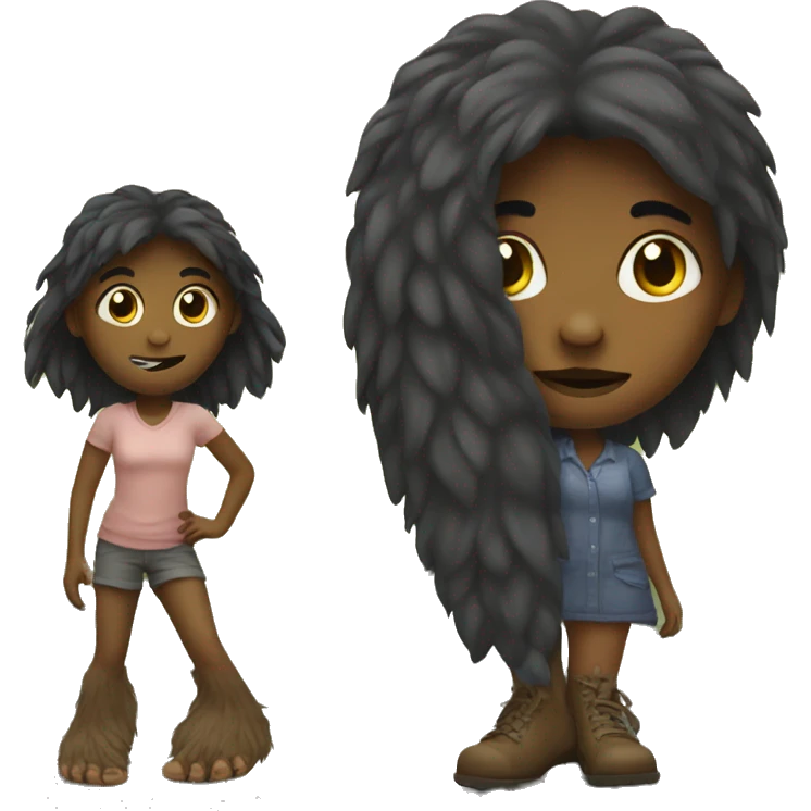 girl with big foot emoji