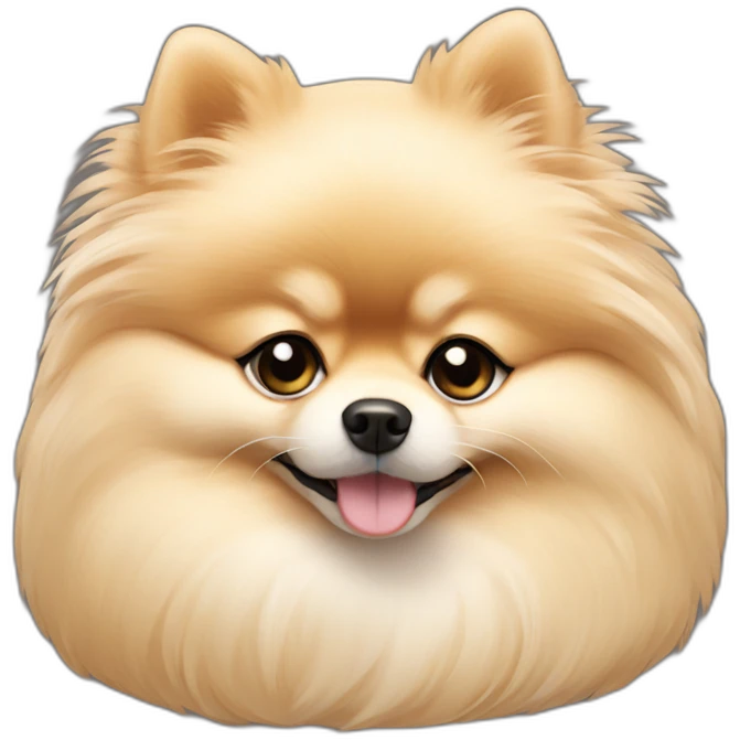 cream pomeranian lying down emoji
