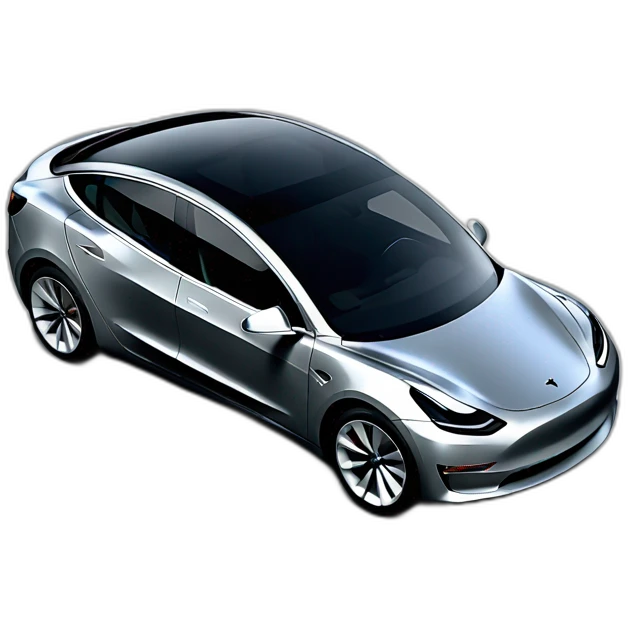Tesla model 3 gray emoji