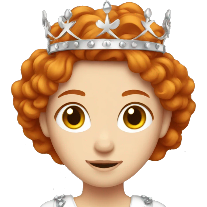 Redhead girl with crown emoji