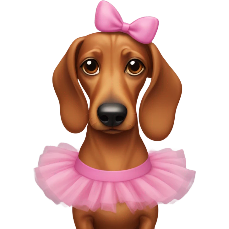 Wiener dog in a tutu emoji