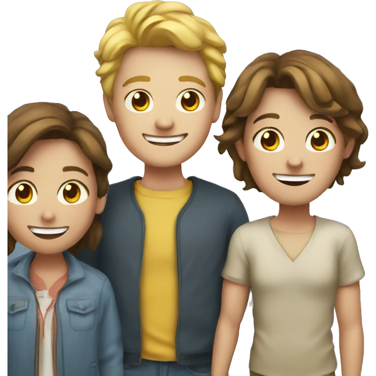 Four foreigners together happy emoji
