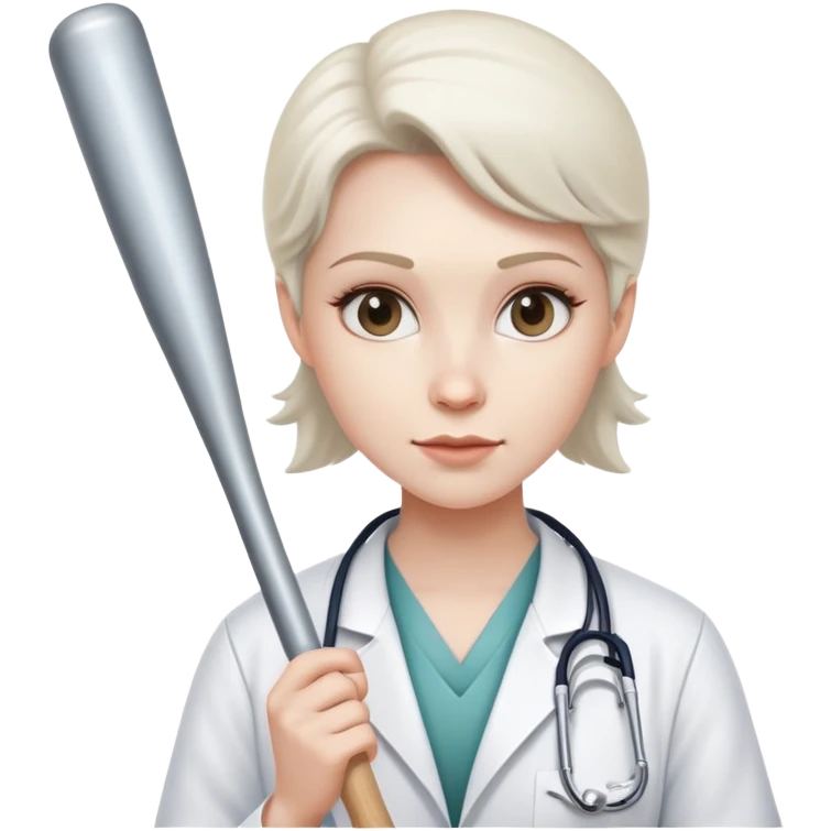 Doctor with a silver baseball bat emoji