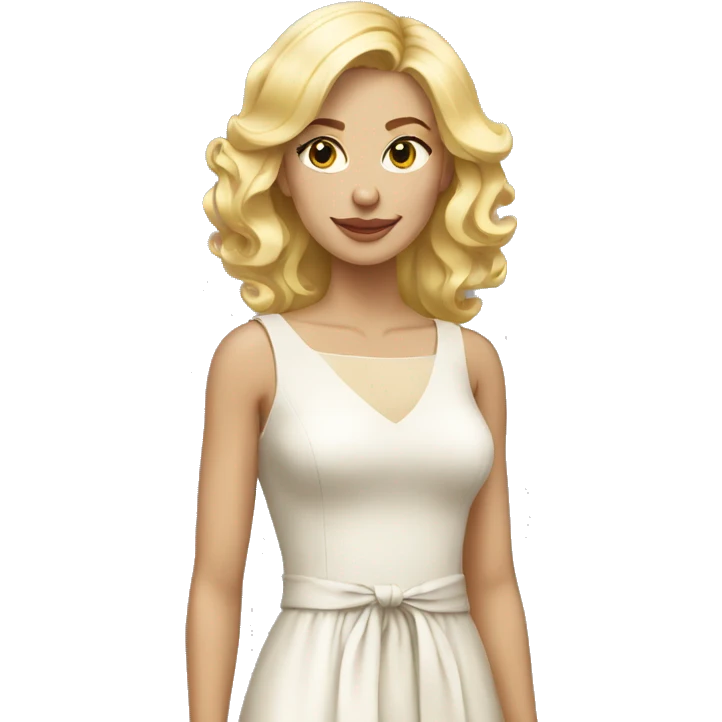 blonde woman cury dress emoji