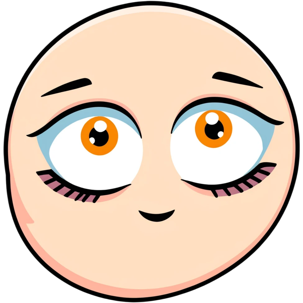 cartoon eye with expressive eyelid and pupil emoji