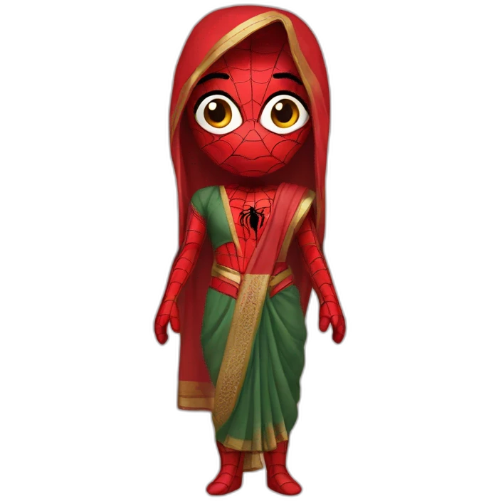 spiderman in sari emoji
