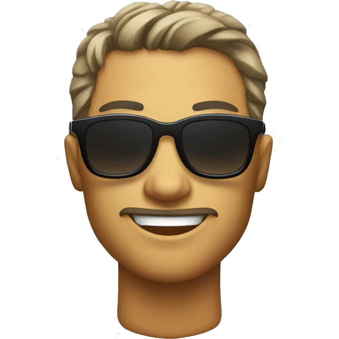 Torso hombre cabello negro de lado con gafas de sol pulgar arriba emoji