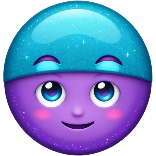 Glitter Purple and Cian less symbol emoji