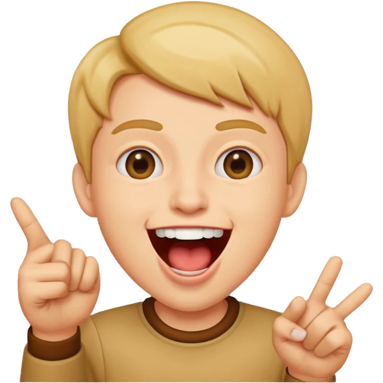 pointing in big mouth  emoji