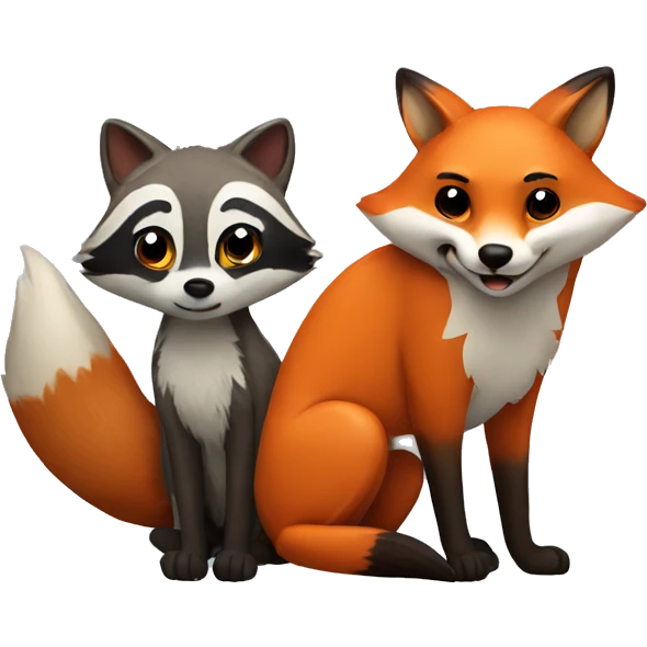 Fox and raccoon  emoji