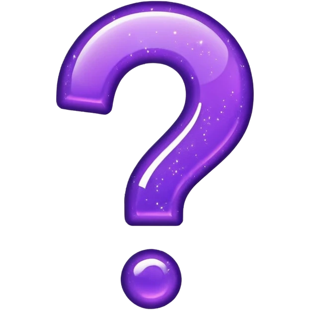 glitter purple question point emoji