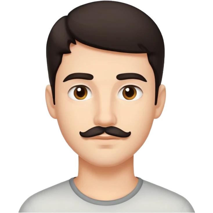 Young Man with dark hair and small short mustache  emoji