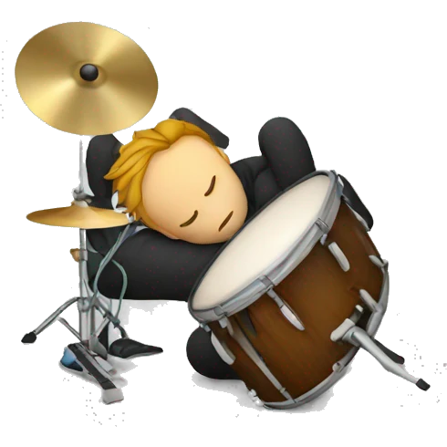 Tired drummer falling asleep emoji