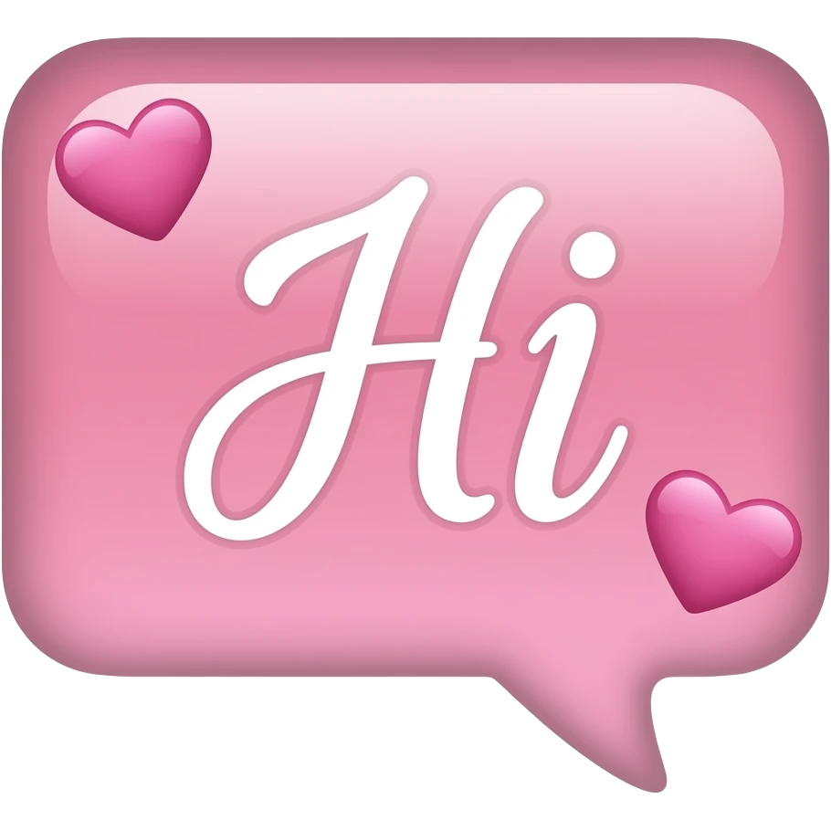 Dialog love box saying hi emoji