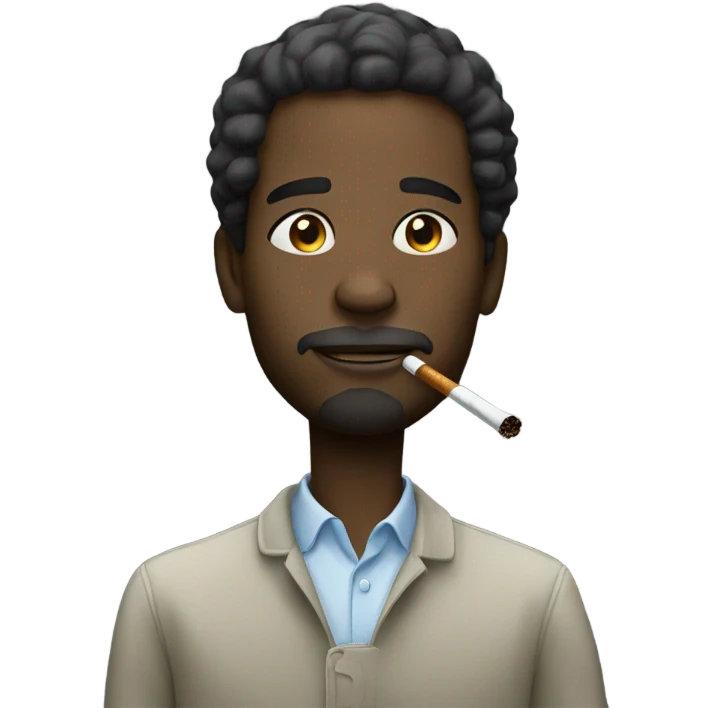 Black man smoking emoji