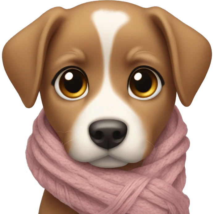 puppy eyes with scarf emoji