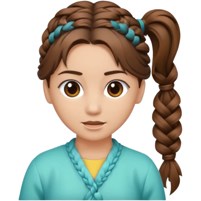 just hair braided hair tail emoji