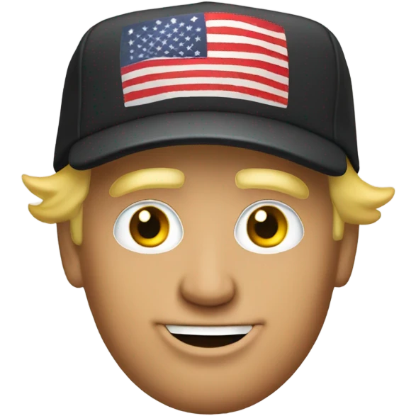 Donald Trump wearing MAGA hat emoji