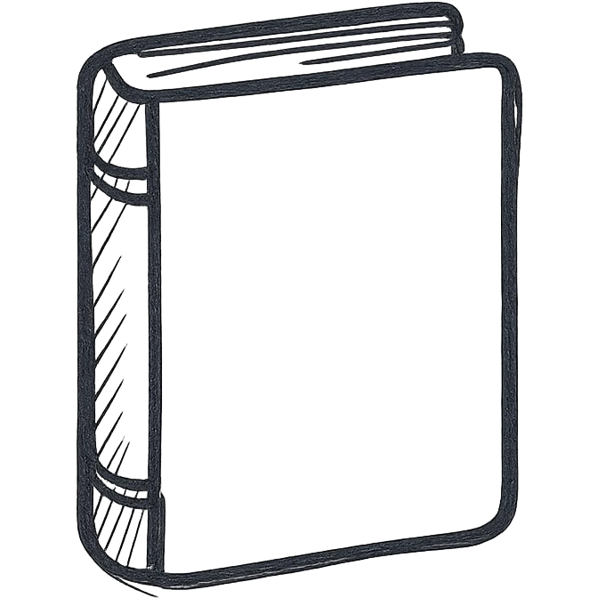 hand drawn outlined icon of a book, no fill emoji