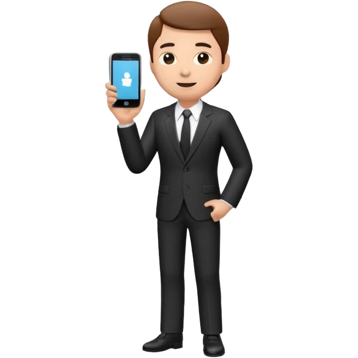 A 3D full body MNC Employee bitmoji talking on mobile with someone emoji