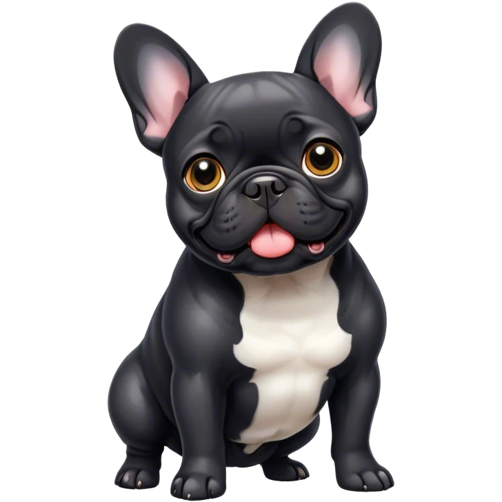 French bulldog black emoji