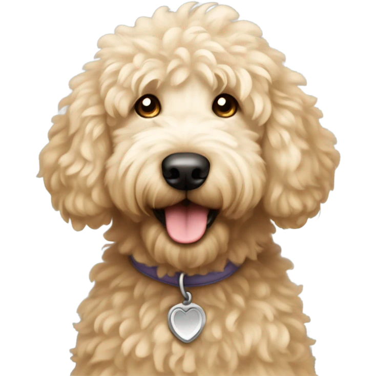 Really cute funny light golden doodle  emoji