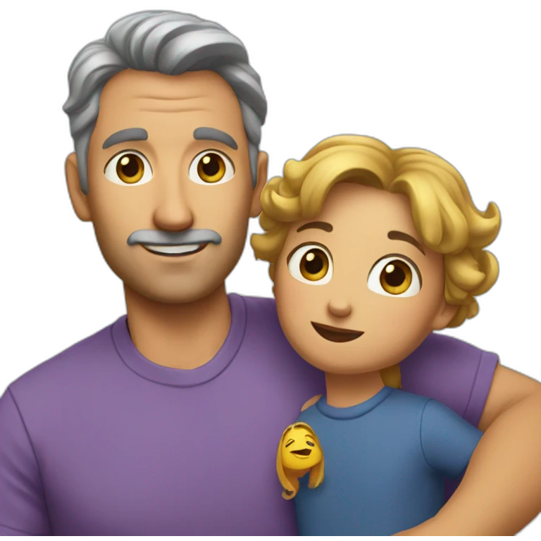 Dad with dotter emoji