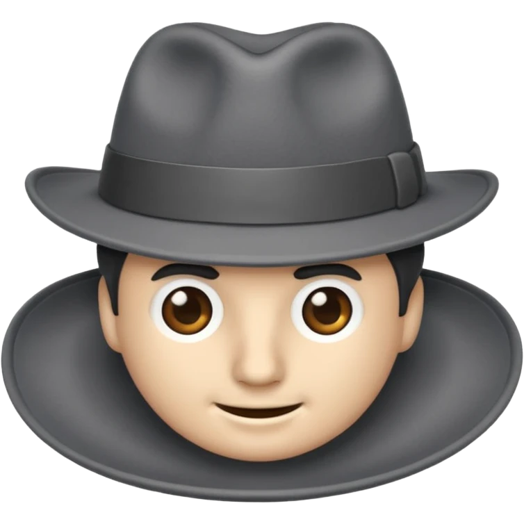 a single gray fedora emoji